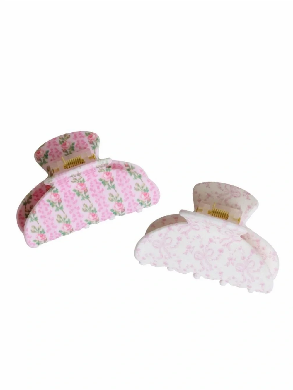 NWT LoveShackFancy x Goody Blooming Heirloom Small Claw Clip Strawberry Macaroon